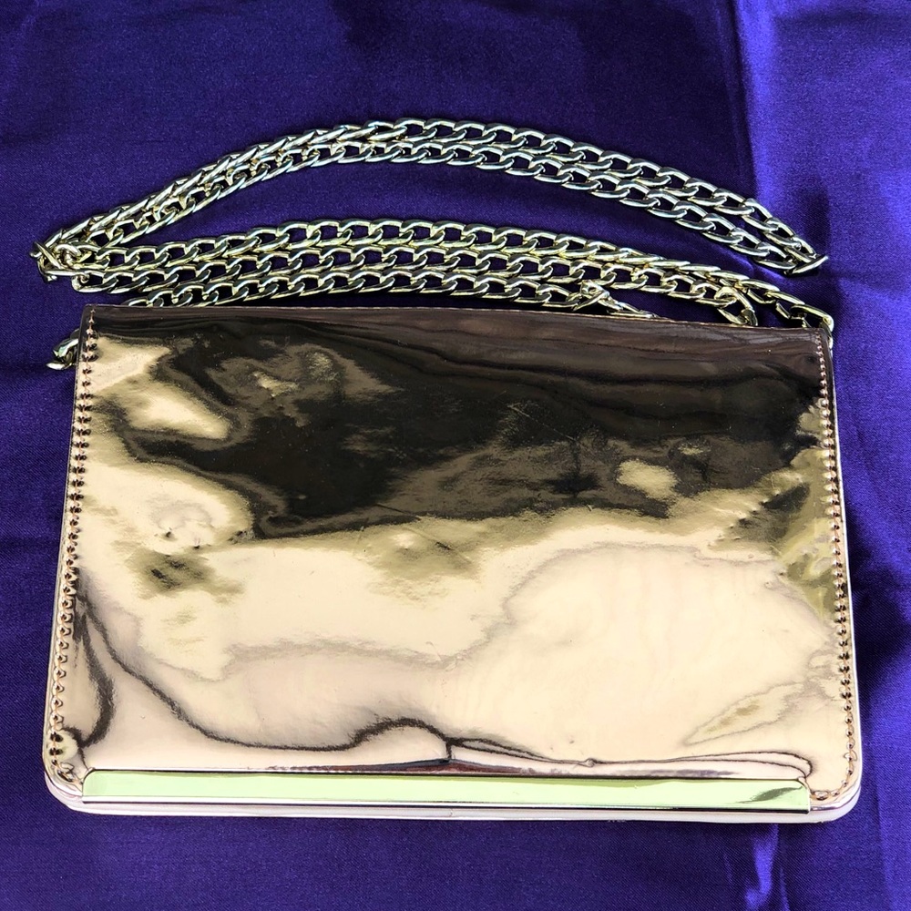 Rose gold folding clutch wallet